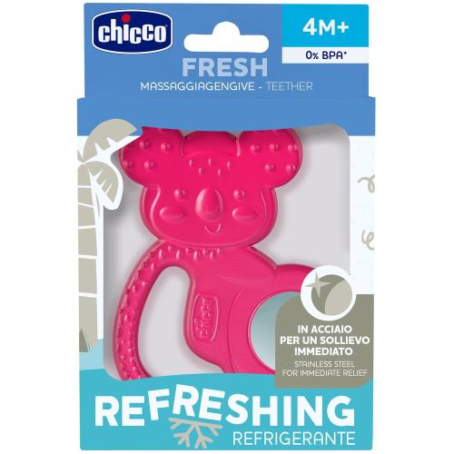 Chicco Refreshing Teether Δροσιστικός Κρίκος Οδοντοφυίας με Νέα Τεχνολογία που Ανακουφίζει Άμεσα τα Ούλα του Μωρού 4m+ Koala 1 Τεμάχιο - Ροζ